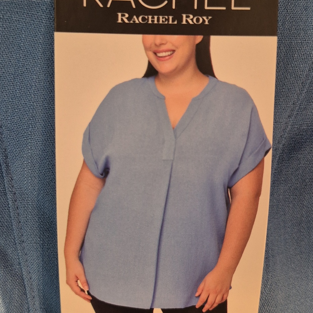 XL:💙 Rachel Roy Short Sleeve V-NeckTunic Top